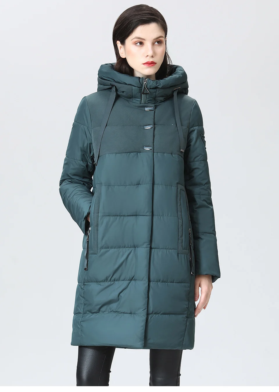 GASMAN 2022 women's winter jacket Long casual warm down jacket female Stand-up collar hooded zipper parka Women coat 17616