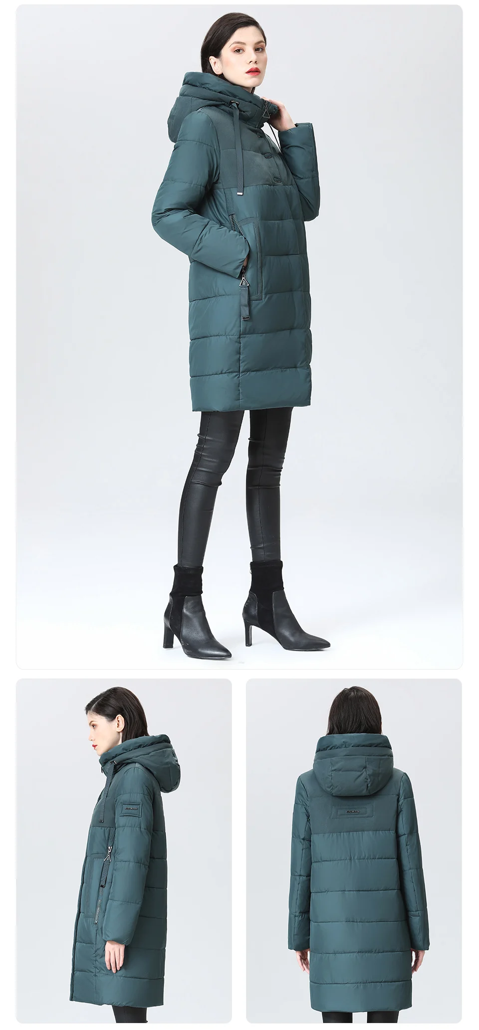 GASMAN 2022 women's winter jacket Long casual warm down jacket female Stand-up collar hooded zipper parka Women coat 17616