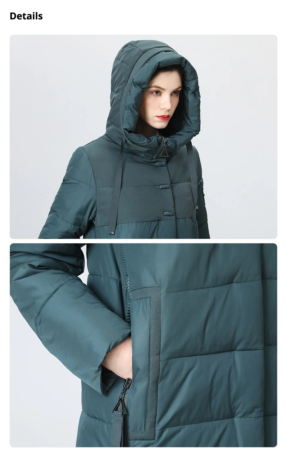 GASMAN 2022 women's winter jacket Long casual warm down jacket female Stand-up collar hooded zipper parka Women coat 17616
