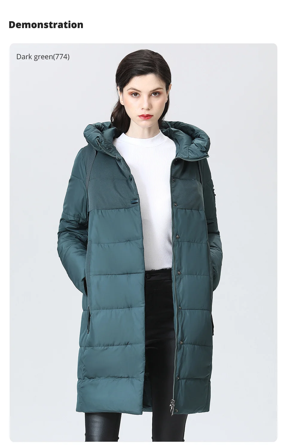 GASMAN 2022 women's winter jacket Long casual warm down jacket female Stand-up collar hooded zipper parka Women coat 17616