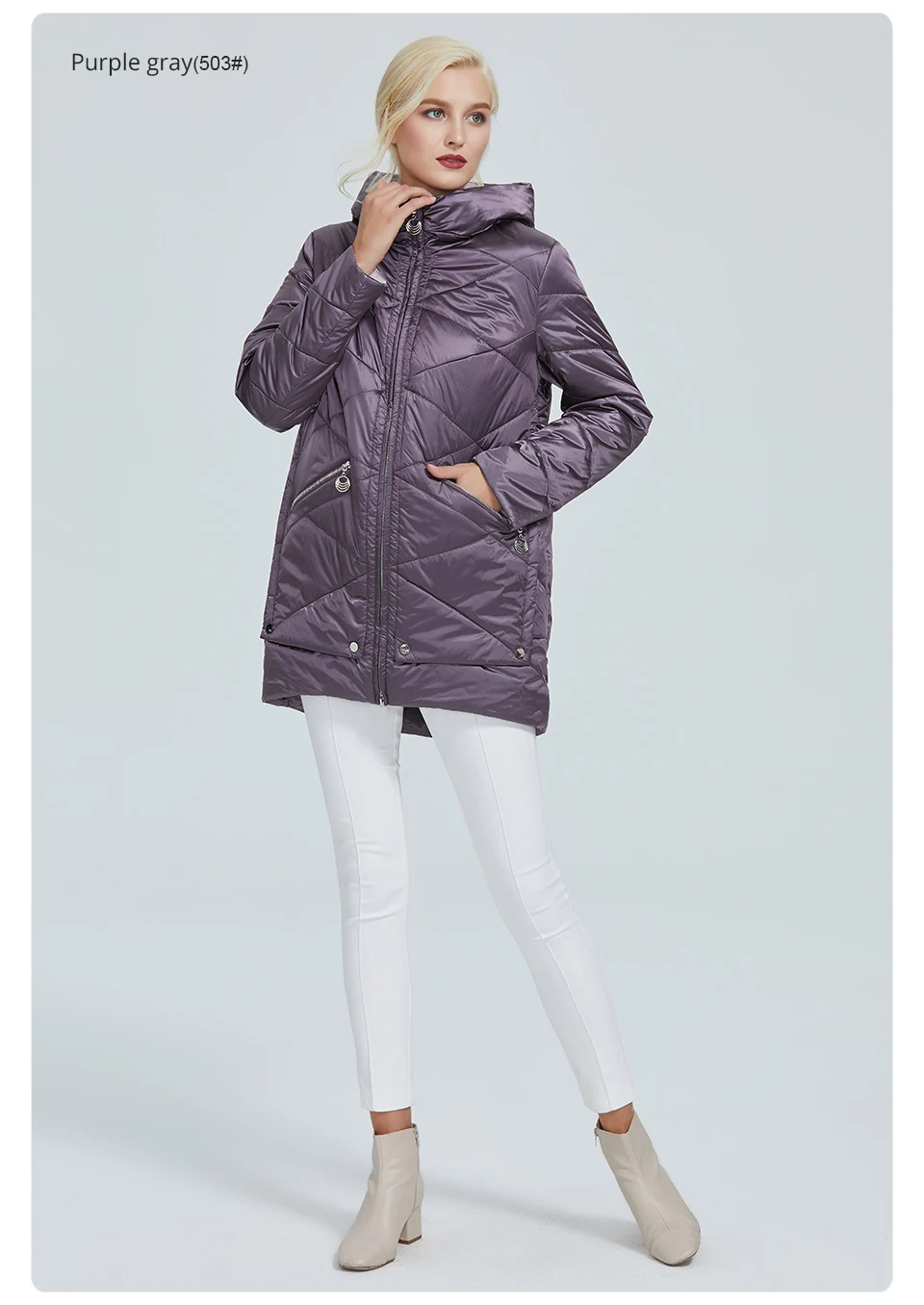 2022 Astrid winter jacket women Contrast color Waterproof fabric with cap design thick cotton clothing warm women parka AM-2090