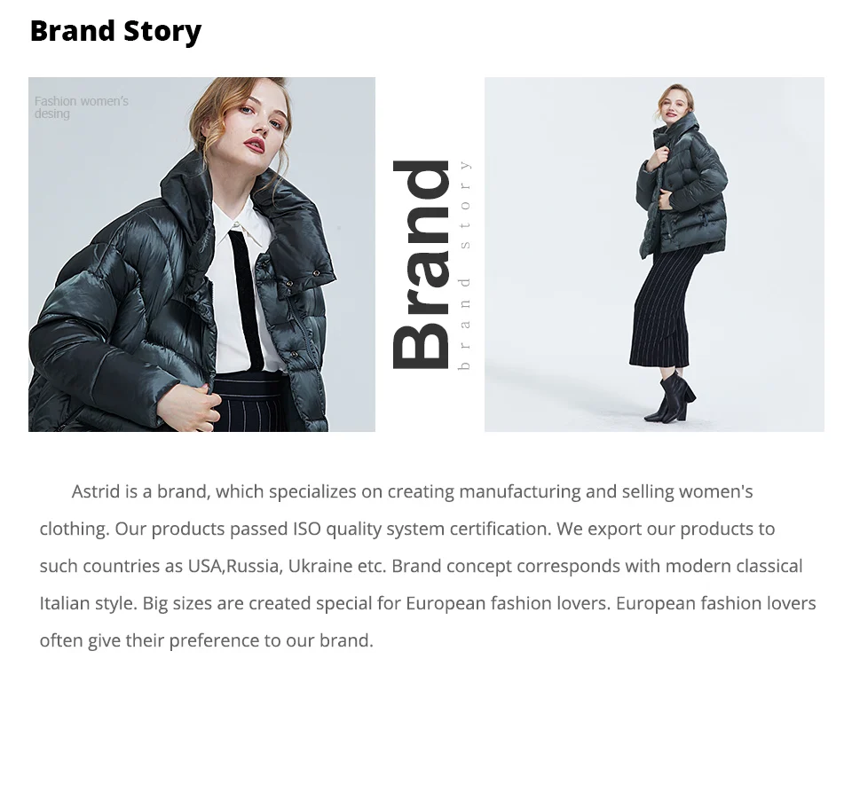 2022 Astrid winter jacket women Contrast color Waterproof fabric with cap design thick cotton clothing warm women parka AM-2090