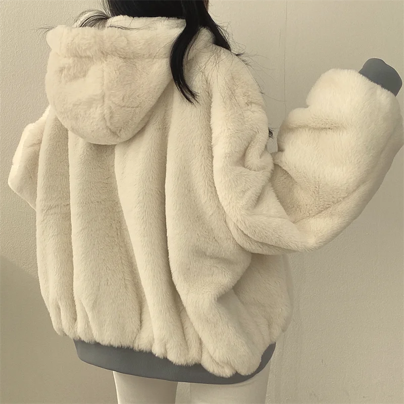 Winter Jacket 2023 New Cashmere Thicken Hooded Short Lamb Wool Cotton Puffer Coat Cotton Women's Snow Wear Chaquetas