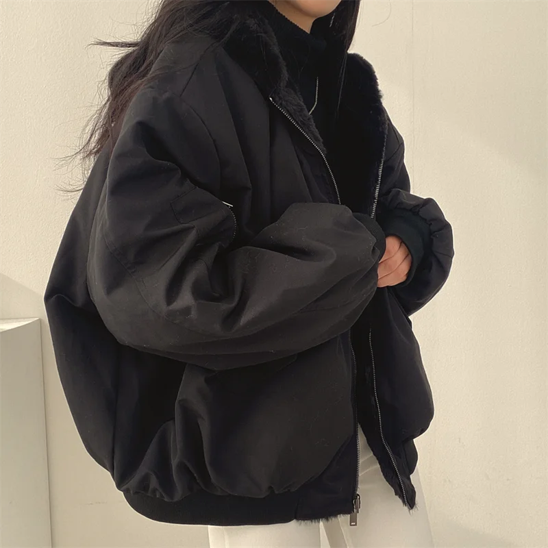 Winter Jacket 2023 New Cashmere Thicken Hooded Short Lamb Wool Cotton Puffer Coat Cotton Women's Snow Wear Chaquetas