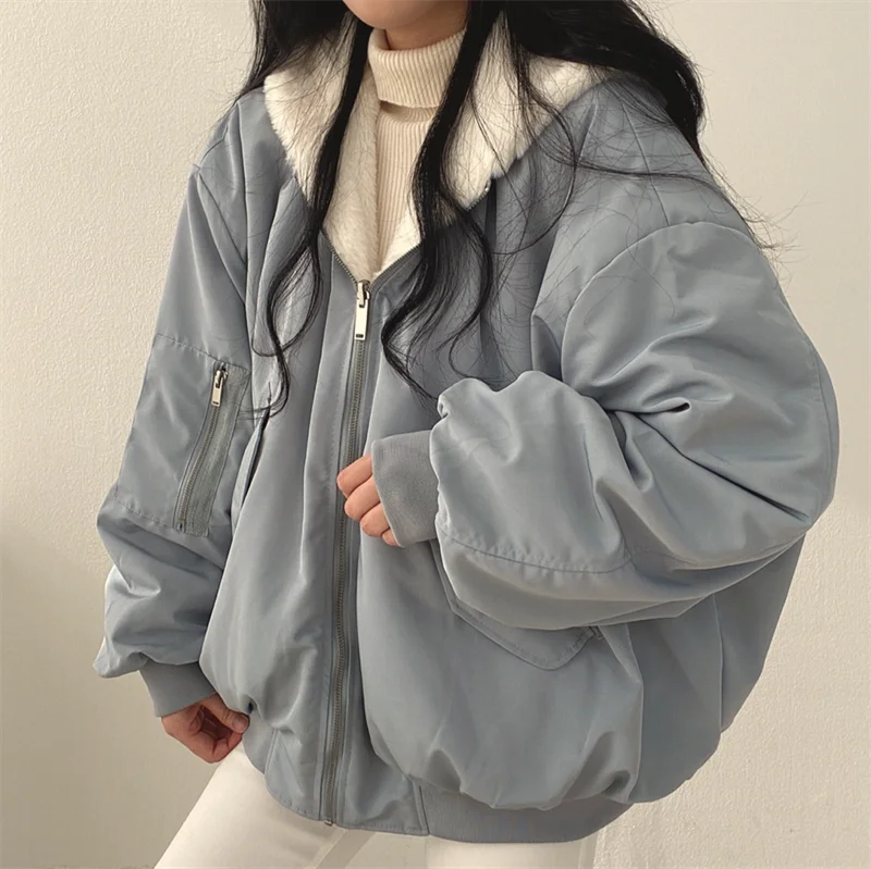 Winter Jacket 2023 New Cashmere Thicken Hooded Short Lamb Wool Cotton Puffer Coat Cotton Women's Snow Wear Chaquetas
