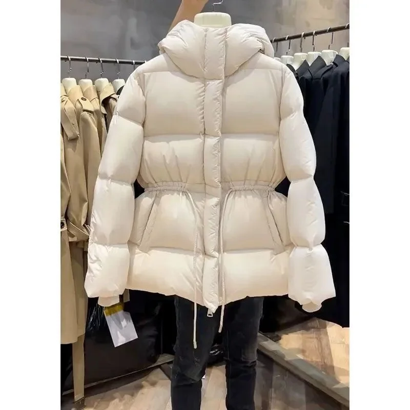 Autumn Winter Fashion Parkas Women Casual Loose Hooded Cardigan Long Sleeved Cotton Padded Jacket Female Parka Outwear Overcoat