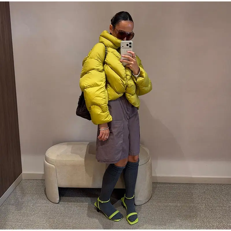 Solid Color Hooded Padded Coats Women Loose Zipper Single-breasted Pockets Thicken Jackets 2026 New Ladies Winter Casual Outwear