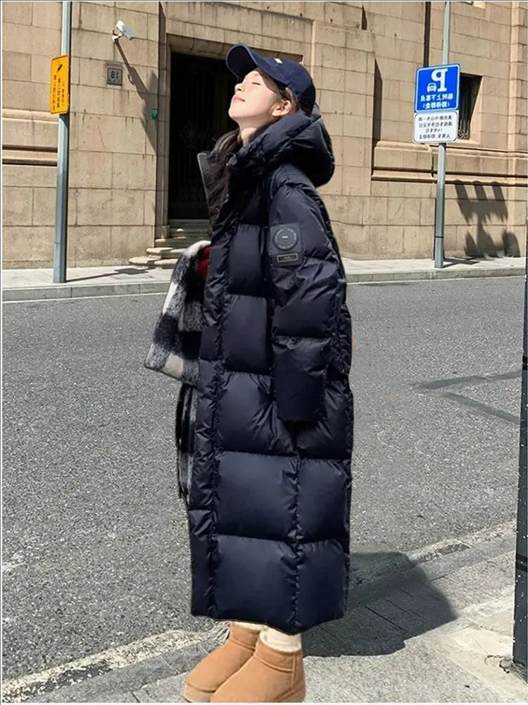 Women Winter Warm Thick Cotton Coat 2025 New Women Mid-Length Cotton Padded Jacket Korean Loose Hooded Parkas Coat Women Outwear
