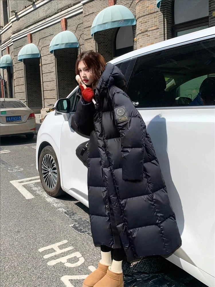 Women Winter Warm Thick Cotton Coat 2025 New Women Mid-Length Cotton Padded Jacket Korean Loose Hooded Parkas Coat Women Outwear