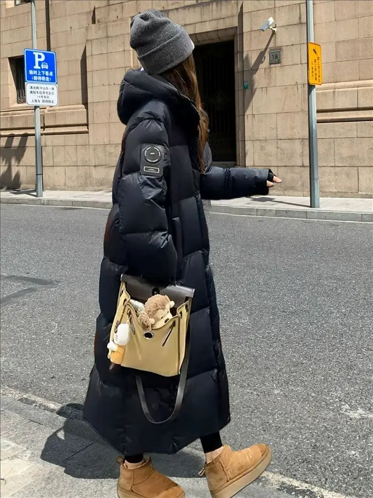 Women Winter Warm Thick Cotton Coat 2025 New Women Mid-Length Cotton Padded Jacket Korean Loose Hooded Parkas Coat Women Outwear