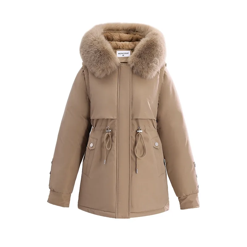 2026 Winter Jacket Coat New Women Parkas Clothes Long Coat Wool Liner Hooded Jacket Fur Collar Thick Warm Snow Female Outerwear