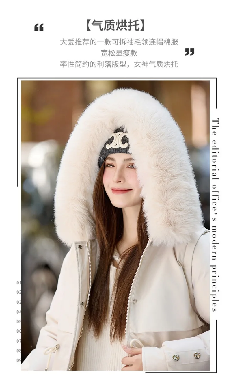 2026 Winter Jacket Coat New Women Parkas Clothes Long Coat Wool Liner Hooded Jacket Fur Collar Thick Warm Snow Female Outerwear