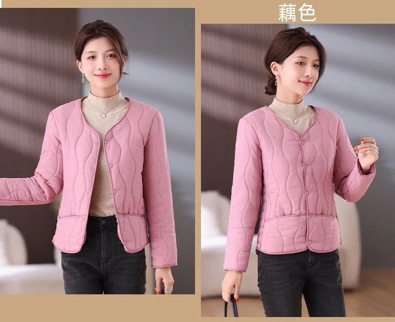 Cotton-Padded Jacket Women Middle-aged Autumn Winter New Plus Velvet Coat Female Thicken Warm Casual Parkas Outerwear Ladies Top