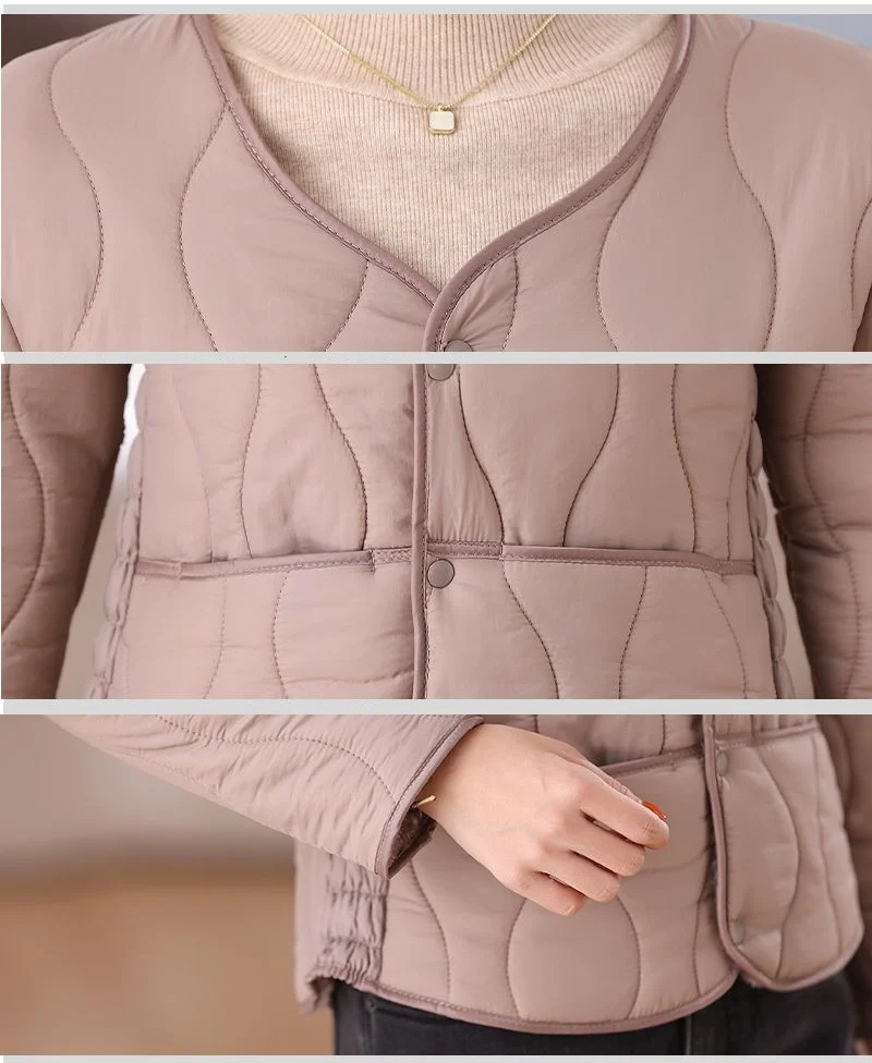 Cotton-Padded Jacket Women Middle-aged Autumn Winter New Plus Velvet Coat Female Thicken Warm Casual Parkas Outerwear Ladies Top