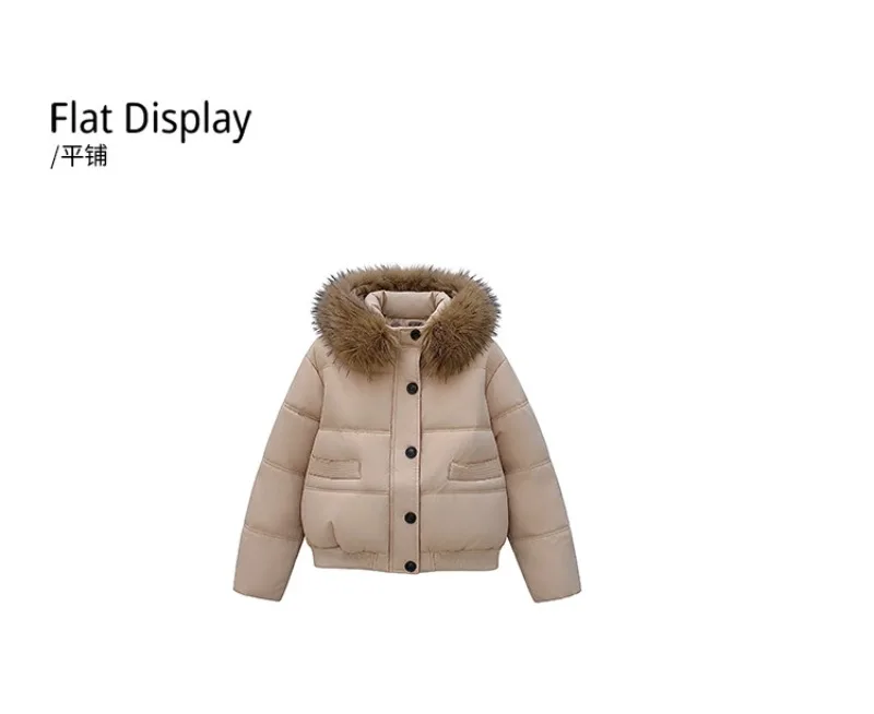 Autumn Winter 2026 New Women's Cotton Padded Jacket Fur Collar Zipper Warm Thicken Coat  Hooded Parkas Jacket Female Outwears