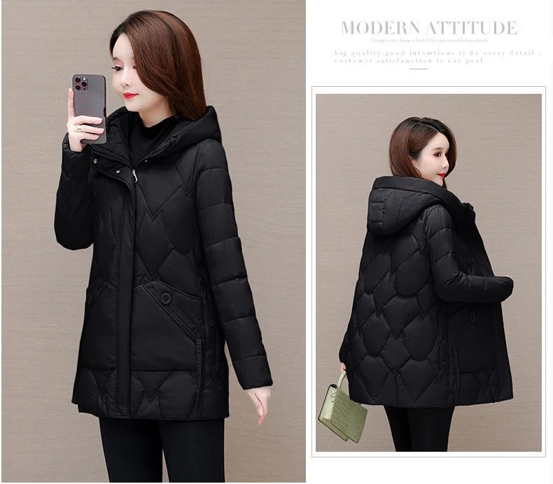 2025 Winter Women Jacket Warm Parkas Female Thicken Coat Cotton Padded Long Hooded Outwear Casual Loose Women Snow Parka Jackets
