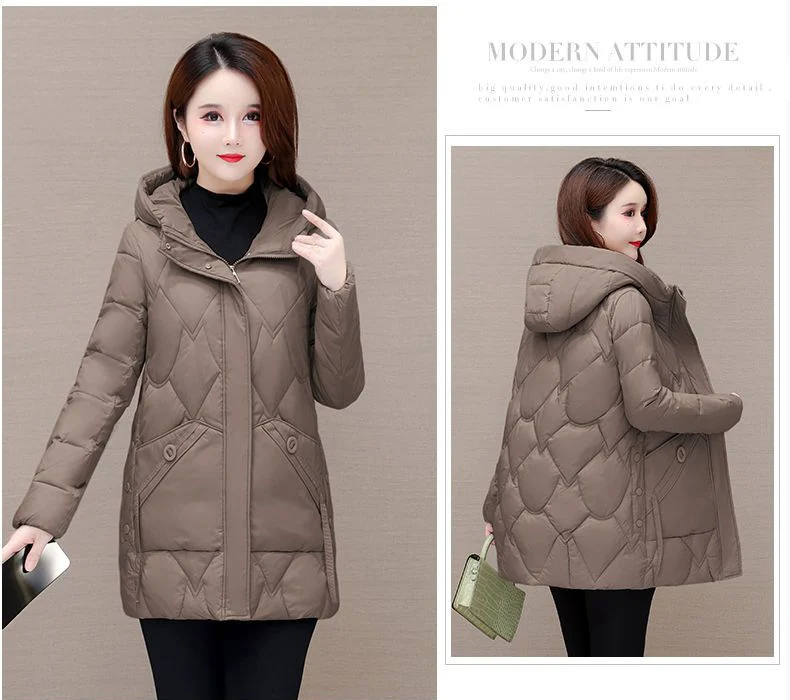 2025 Winter Women Jacket Warm Parkas Female Thicken Coat Cotton Padded Long Hooded Outwear Casual Loose Women Snow Parka Jackets