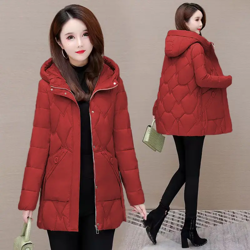 2025 Winter Women Jacket Warm Parkas Female Thicken Coat Cotton Padded Long Hooded Outwear Casual Loose Women Snow Parka Jackets