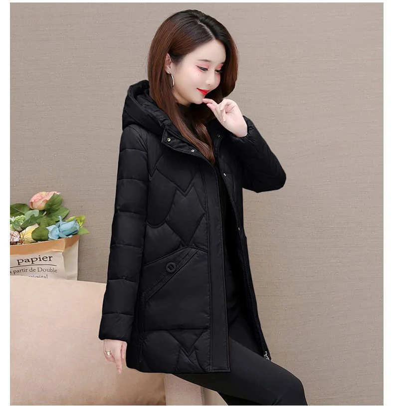 2025 Winter Women Jacket Warm Parkas Female Thicken Coat Cotton Padded Long Hooded Outwear Casual Loose Women Snow Parka Jackets