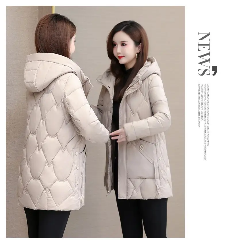 2025 Winter Women Jacket Warm Parkas Female Thicken Coat Cotton Padded Long Hooded Outwear Casual Loose Women Snow Parka Jackets