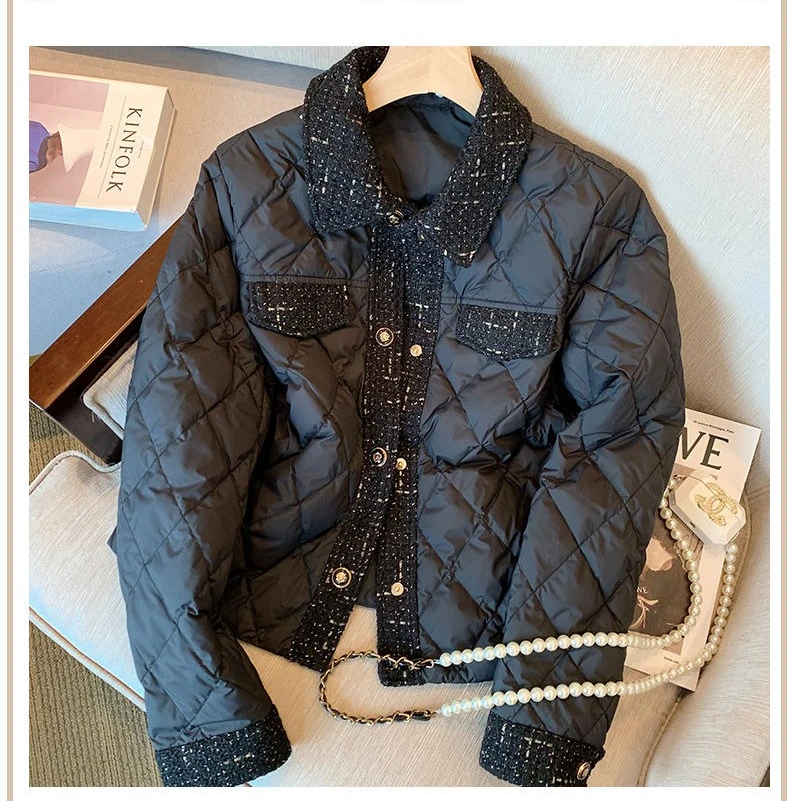 Autumn and Winter New Women's Elegant Cotton Clothes with Small Fragrance Design Fashionable Thickened Warm Parker Coat