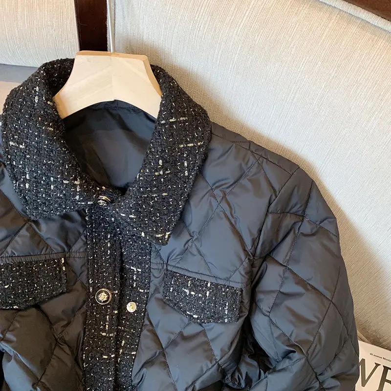 Autumn and Winter New Women's Elegant Cotton Clothes with Small Fragrance Design Fashionable Thickened Warm Parker Coat