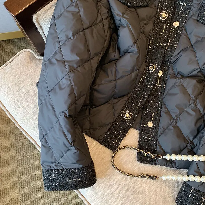 Autumn and Winter New Women's Elegant Cotton Clothes with Small Fragrance Design Fashionable Thickened Warm Parker Coat
