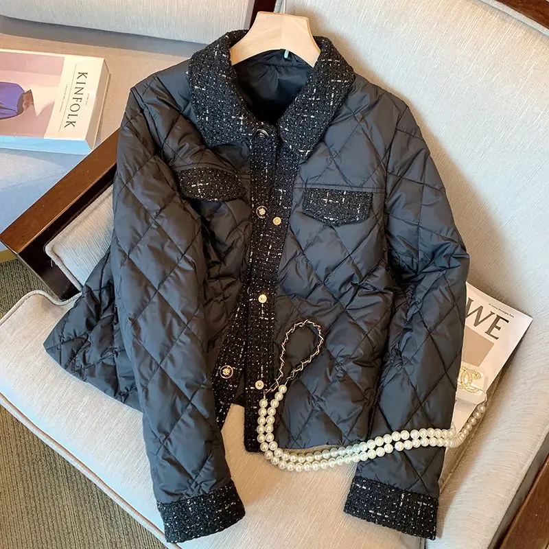 Autumn and Winter New Women's Elegant Cotton Clothes with Small Fragrance Design Fashionable Thickened Warm Parker Coat