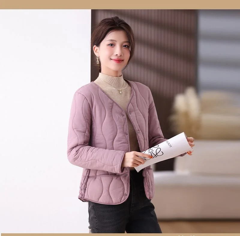 Cotton-Padded Jacket Women Middle-aged Autumn Winter New Plus Velvet Coat Female Thicken Warm Casual Parkas Outerwear Ladies Top