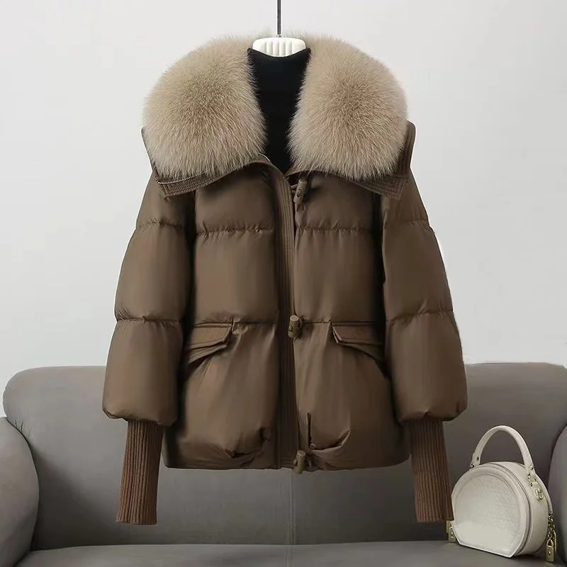 Women Winter Parka Coat 2025 Casual Korean Fashion Female Outerwear Thicken Big Fur Collar Puffer Coat Ladies Down Cotton Jacket