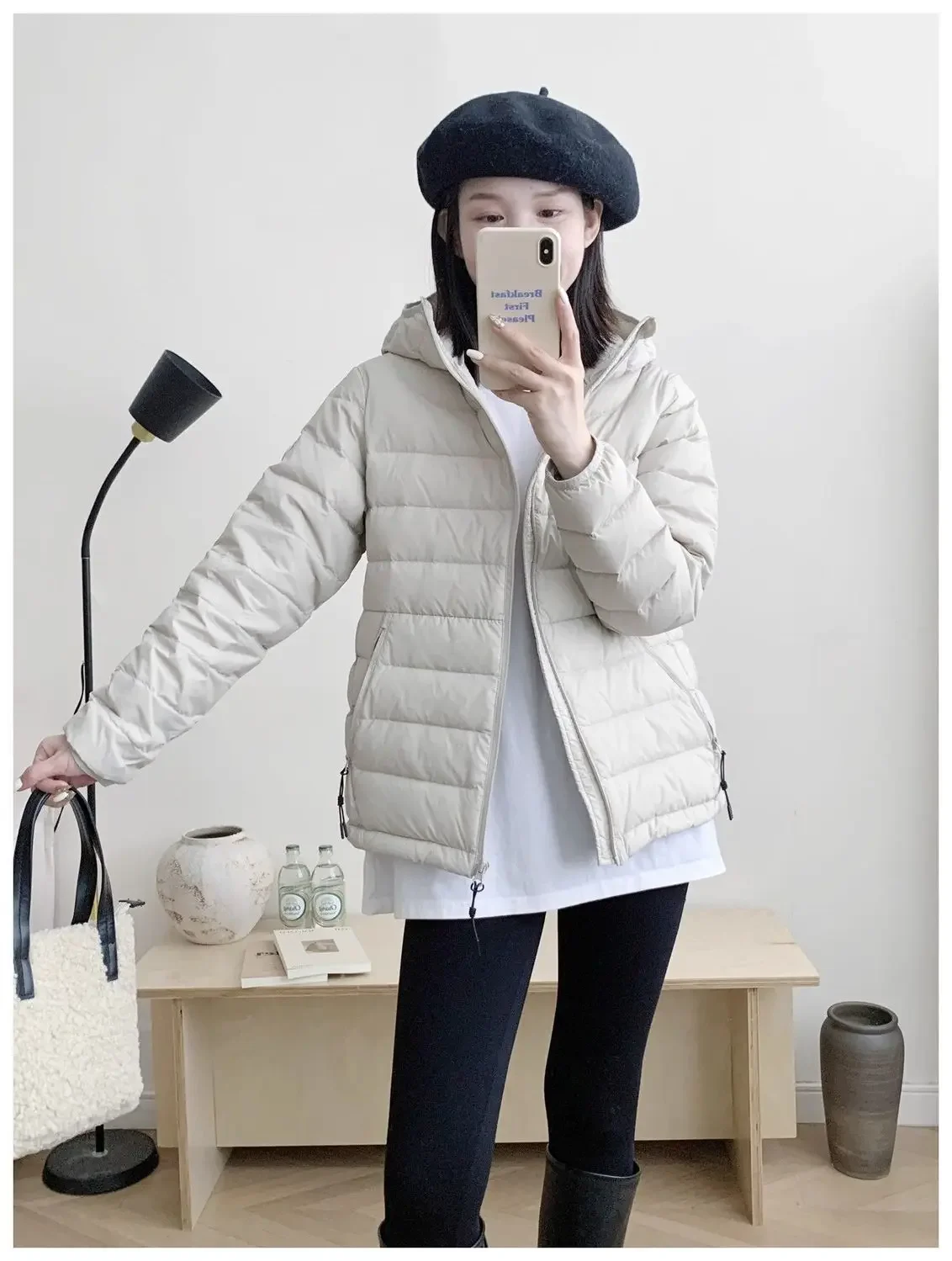 Winter 2026 New Hooded Warm Cotton Padded Coat Female Thin Down Jacket Women Parkas Fashion Simple Outwear Temperament Overwear