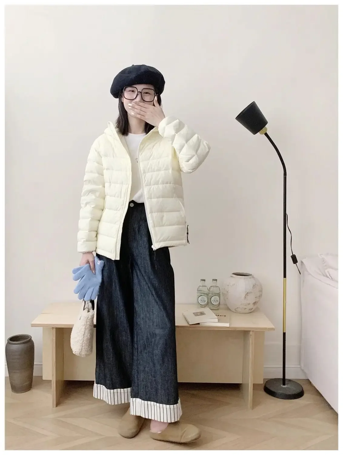 Winter 2026 New Hooded Warm Cotton Padded Coat Female Thin Down Jacket Women Parkas Fashion Simple Outwear Temperament Overwear