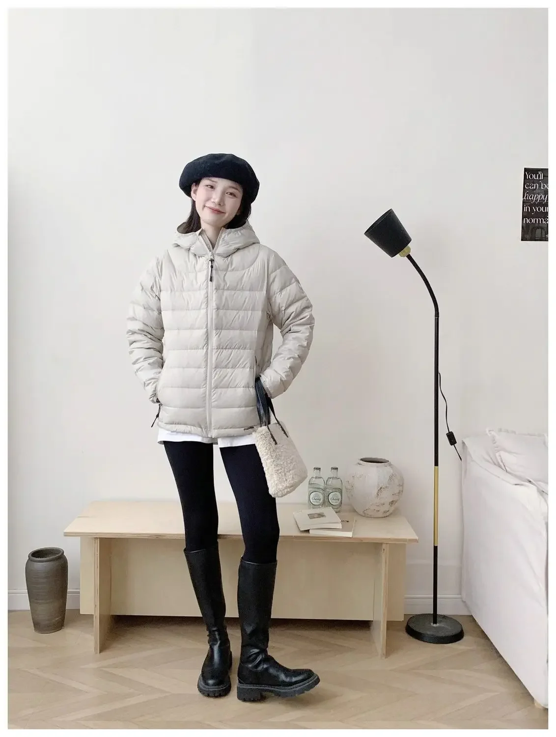 Winter 2026 New Hooded Warm Cotton Padded Coat Female Thin Down Jacket Women Parkas Fashion Simple Outwear Temperament Overwear