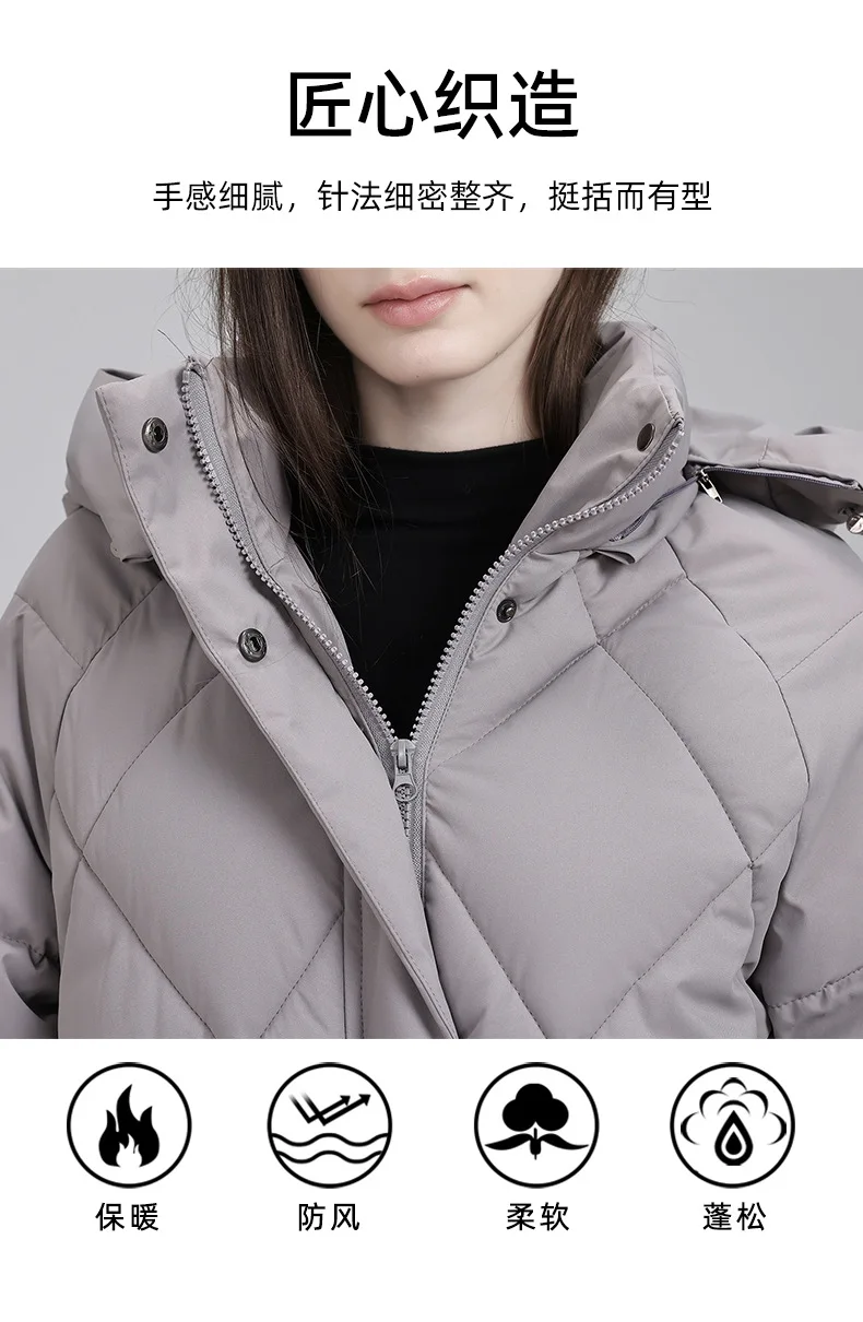 Belted Waist Quilted Puffer Coat Women Hooded Elastic Cuff Zip Closure Slim Fit Casual Jackets Autumn Winter Outerwear Trendy