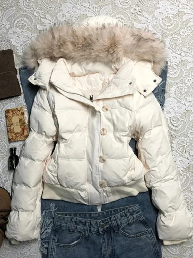 2026 Winter Faux Fur Parka Women American Vintage Y2K Cotton‑padded Jacket Korean Aesthetic Warm Oversized Casual Outerwear Tops