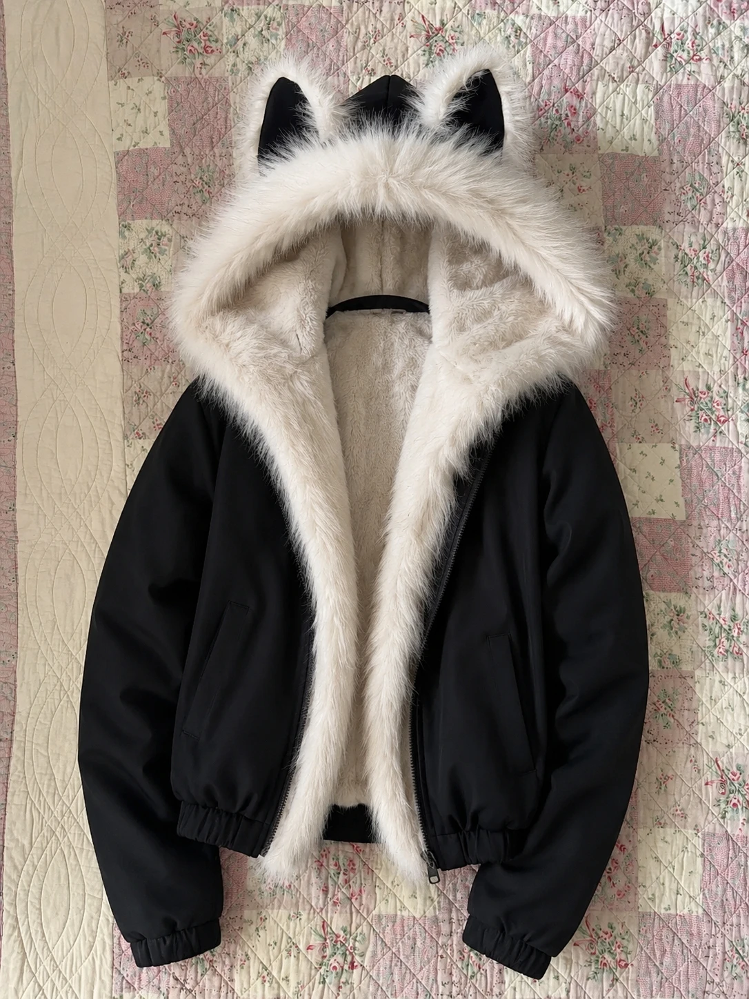American Vintage Faux Fur Parkas Coats 2026 Y2k Retro Cotton‑padded Jacket Korean Fashion Warm Casual Outwear Tops Winter