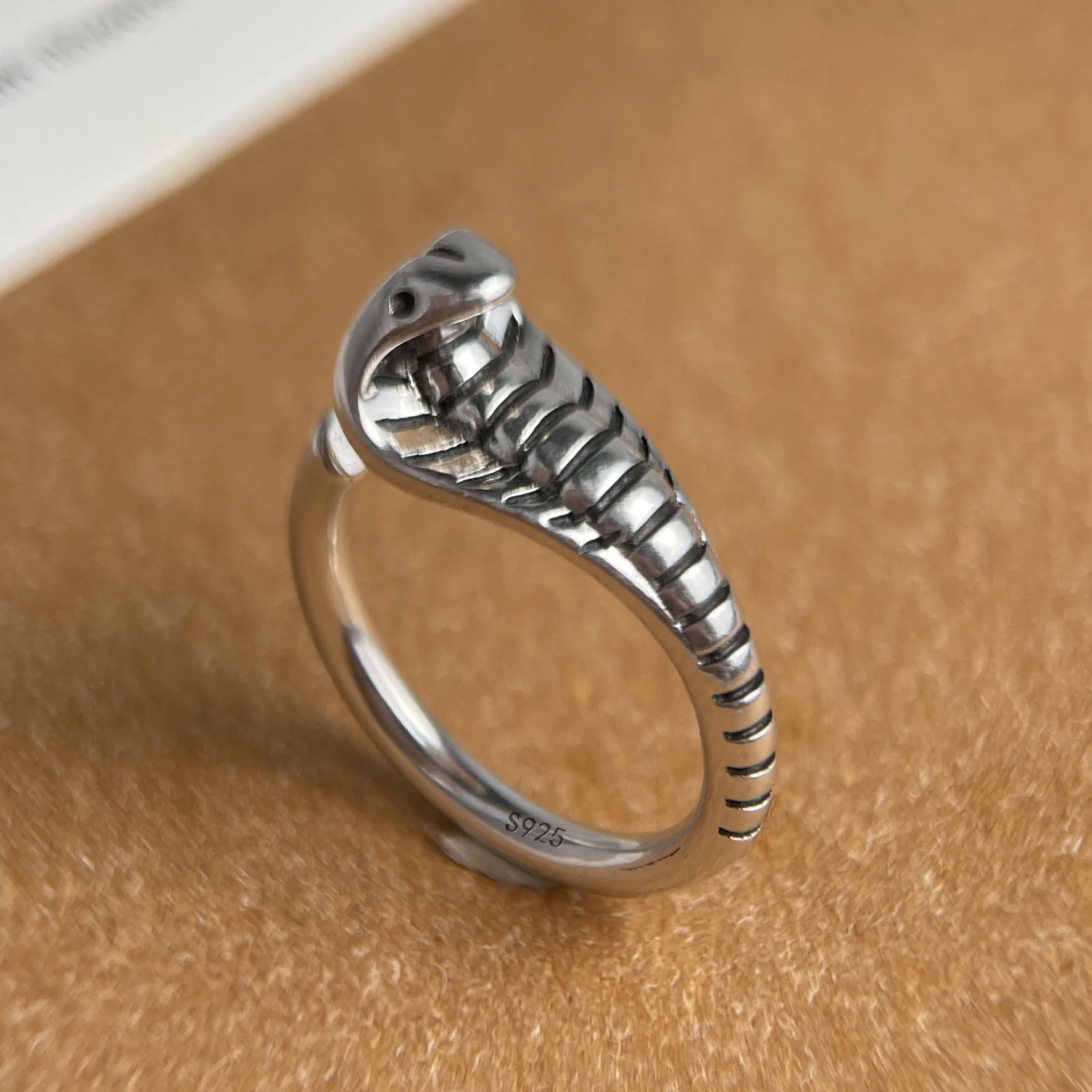 925 Sterling Silver Rings for Women Couple Minimalist Handmade Simple Vintage Snake Ring Fine Jewelry Gift Prevent Allergy