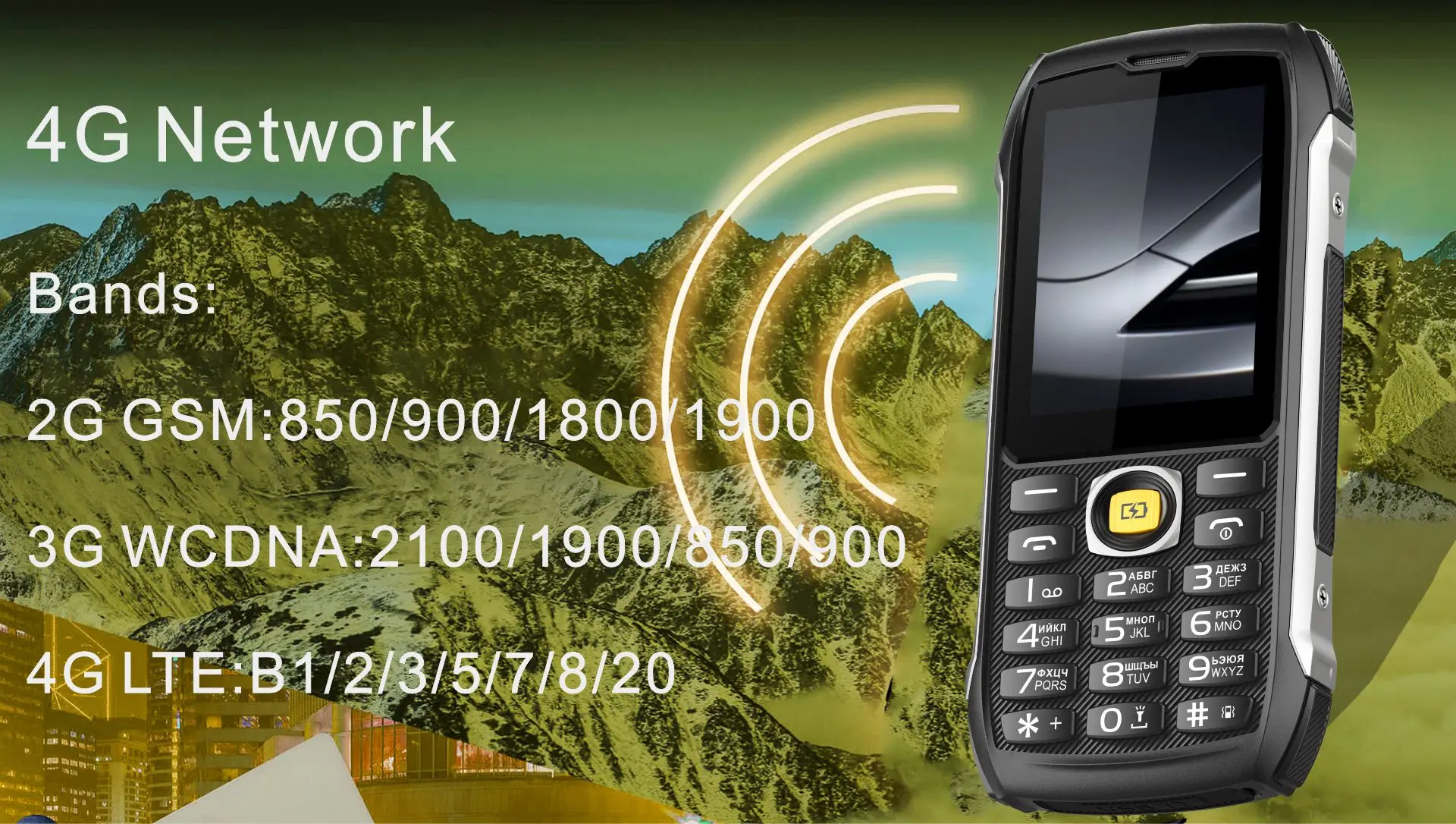 EAOR 4G LTE Waterproof Rugged Big Battery Powerbank Feature Keypad 2.8 IPS Display Volume Side Key Glare Flashlight Mobile Phone