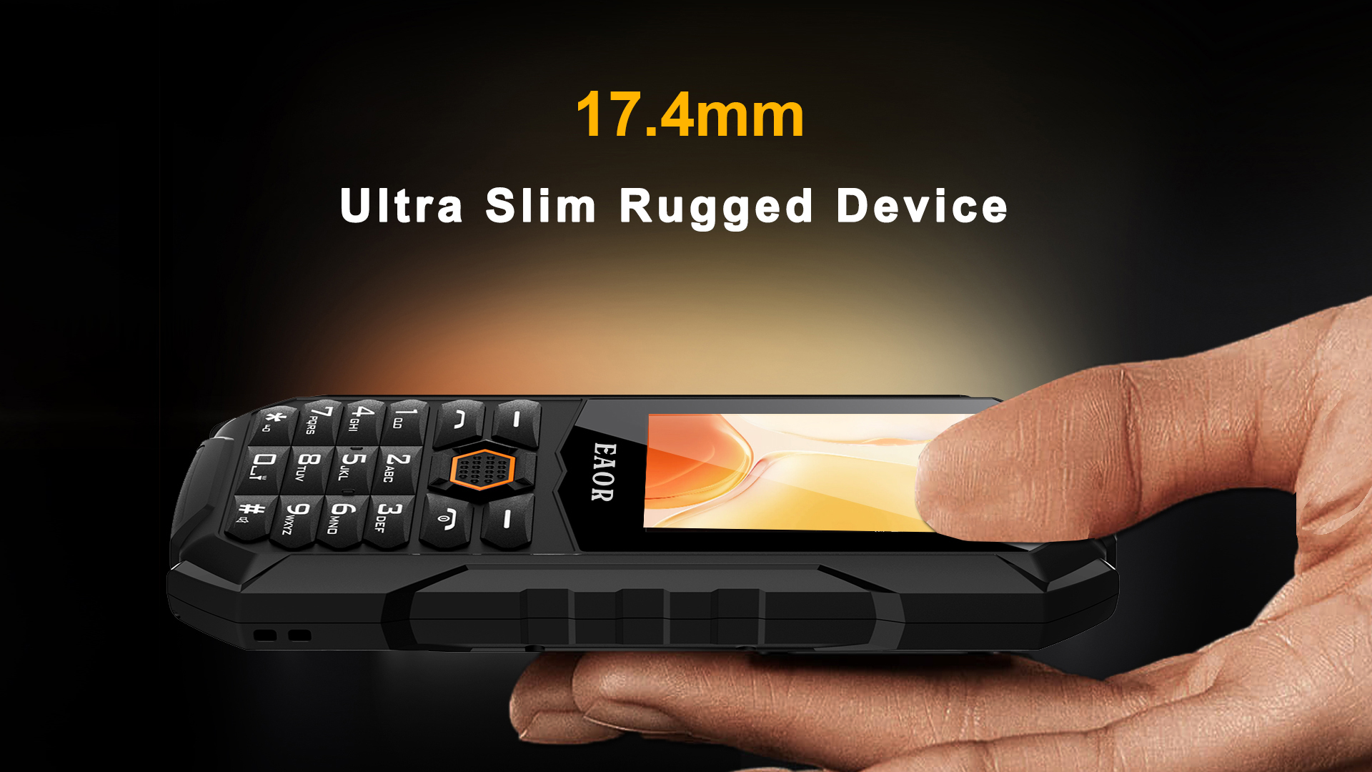 EAOR 2G Slim Rugged Phone IP68 Waterproof Outdoor Keypad Phones 2000mAh Big Battery Dual SIM Feature Phone with Glare Torch