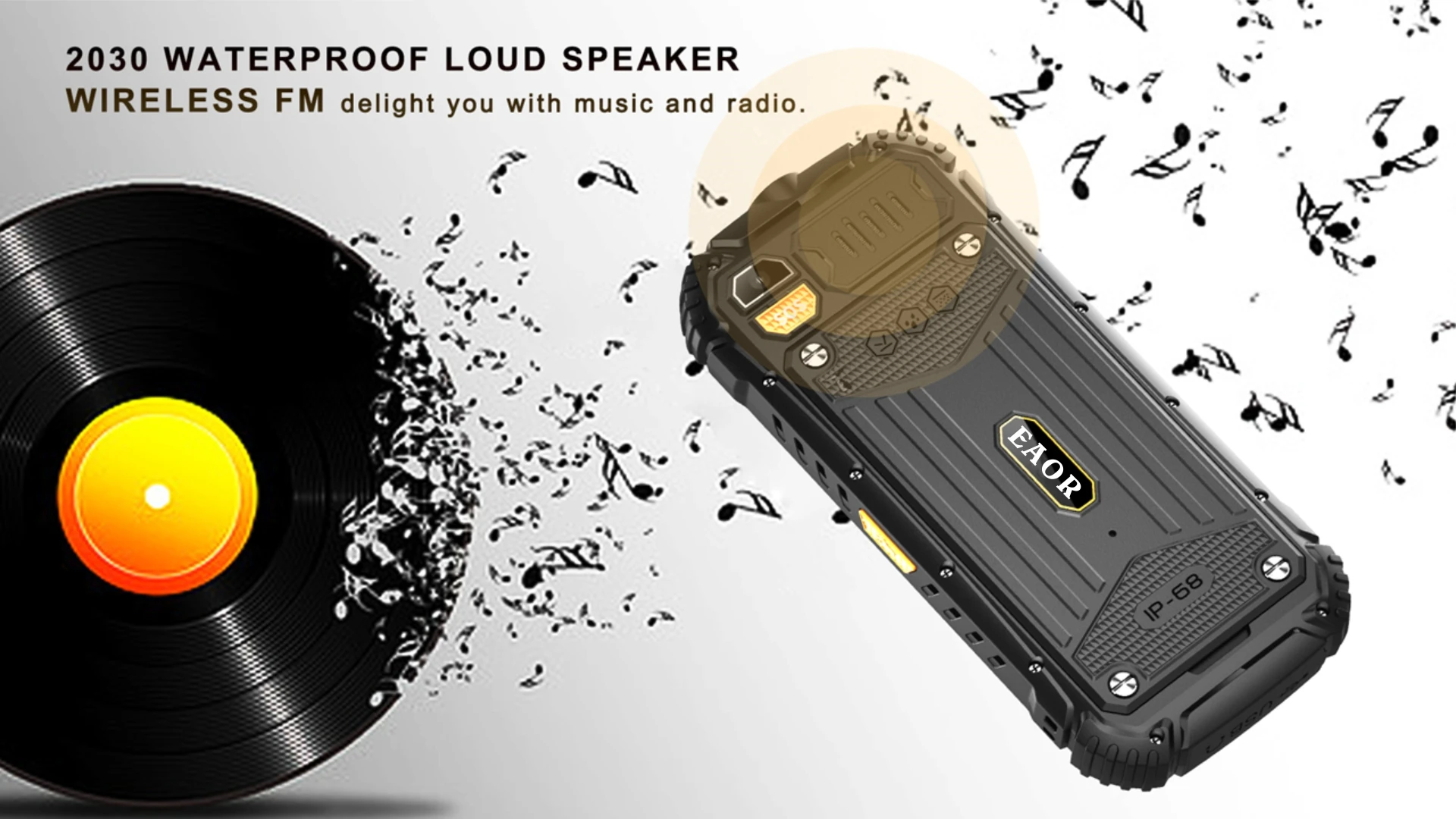 EAOR 2G GSM SOS Feature IP68 Rugged Phone Waterproof Dustproof Keypad Phone Dual SIM 2000mAh Big Battery Push-button Phone Torch