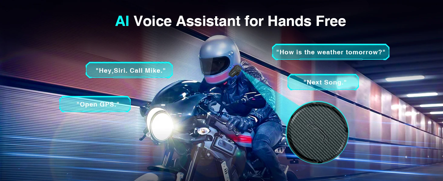 Moman Motorcycle Intercom H2Pro Motorbike Helmet Communication System up to 1000M with DSP&CVC Noise Cancellation FM Music Share