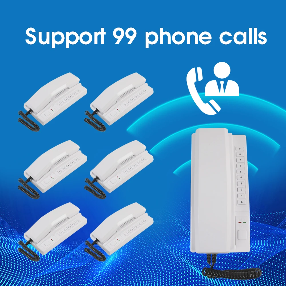1KM Wireless Intercom System Two Way Telephone Intercom 433MHz Expandable Handsets Interphone for Home Office Warehouse Hotel