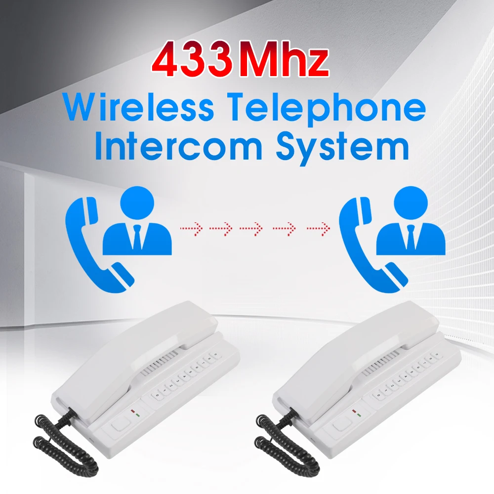 1KM Wireless Intercom System Two Way Telephone Intercom 433MHz Expandable Handsets Interphone for Home Office Warehouse Hotel