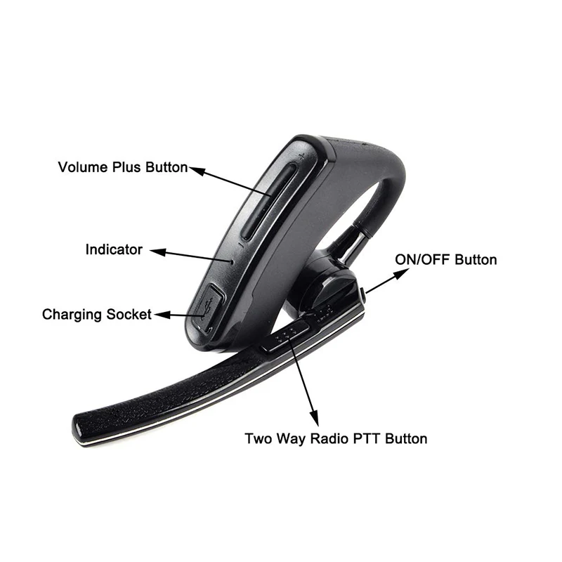 Walkie Talkie Hands-Free PTT Bluetooth Wireless Headset K Type Earphone Two Way Radio Headphone Mic For Baofeng