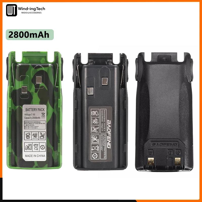 Baofeng UV 82 Li-ion Battery 2800/3800/4200mAh USB Type C BL-8 For UV82 Plus Walkie Talkies UV-8D UV-82WX Ham Radios Camouflage
