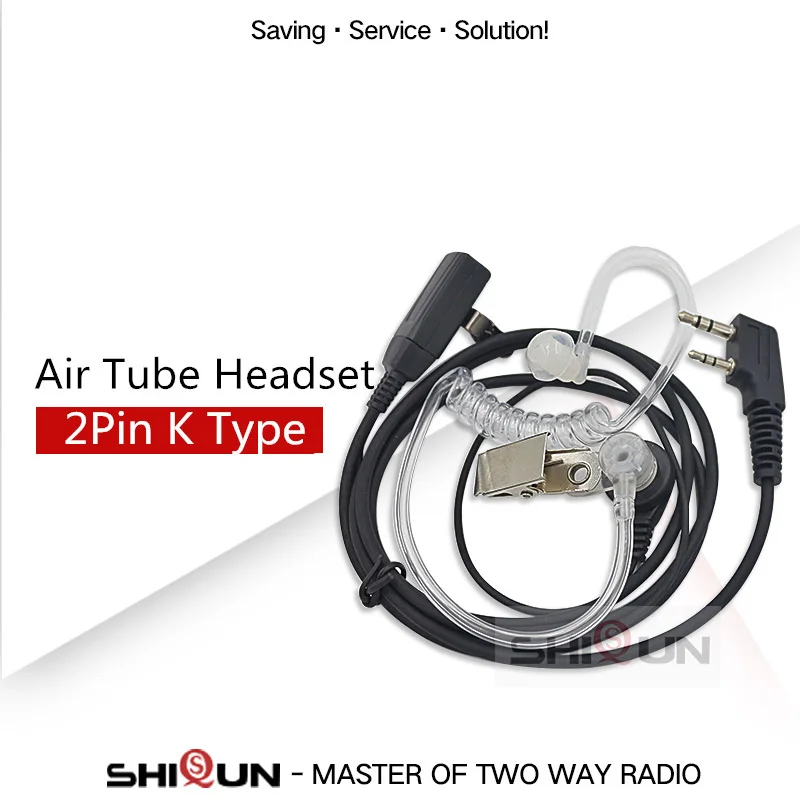 Quansheng UV-K5 Walkie Talkie Headset with Mic 2 Pin Acoustic Air Tube Earpiece UV-5R Kenwood Baofeng UV-5R UV-17 Radio UV-13Pro