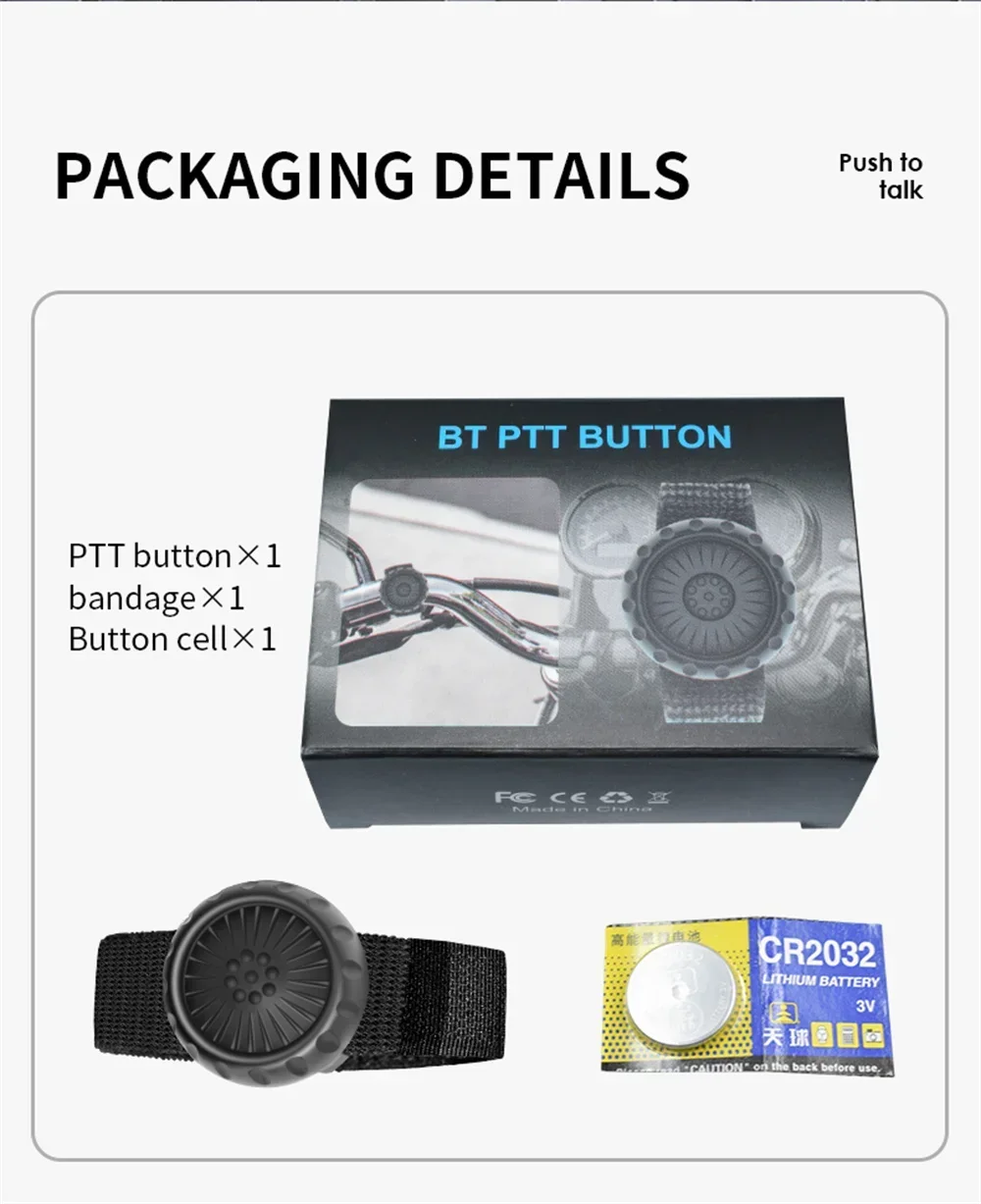 Wireless Bluetooth PTT Walkie Talkie Control Button for ZELLO Microphone Speaker for iOS Android Phone Car Motorcycle Voice CaLL