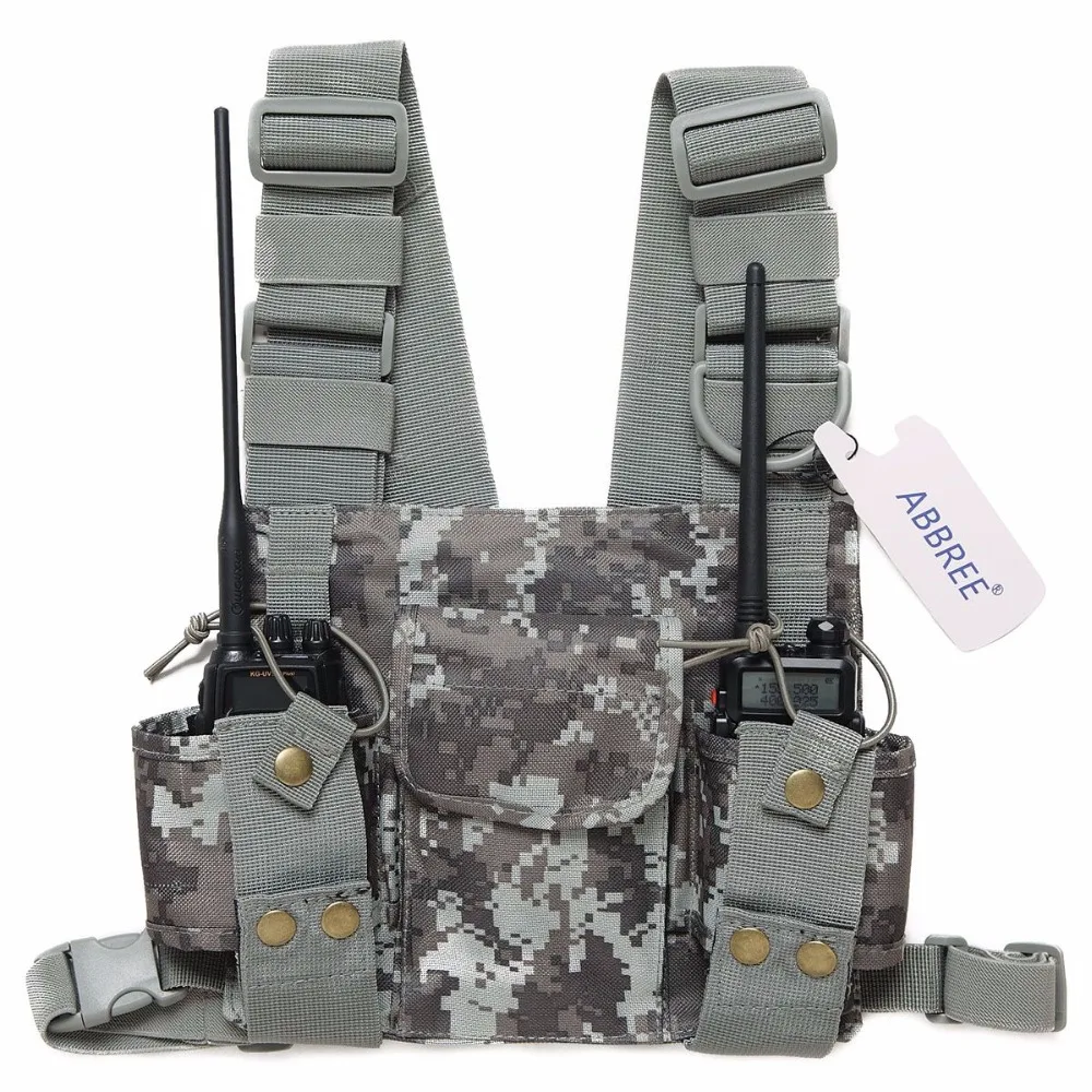 Nylon Two Way Radio Pouch Chest Front Pack Pocket Walkie Talkie Harness Vest Bag Holder Carry Case for Baofeng UV-5R UV-82 Radio