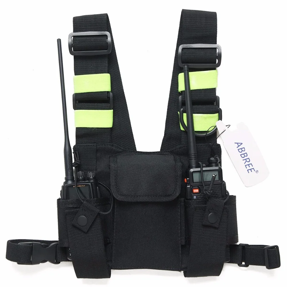 Nylon Two Way Radio Pouch Chest Front Pack Pocket Walkie Talkie Harness Vest Bag Holder Carry Case for Baofeng UV-5R UV-82 Radio