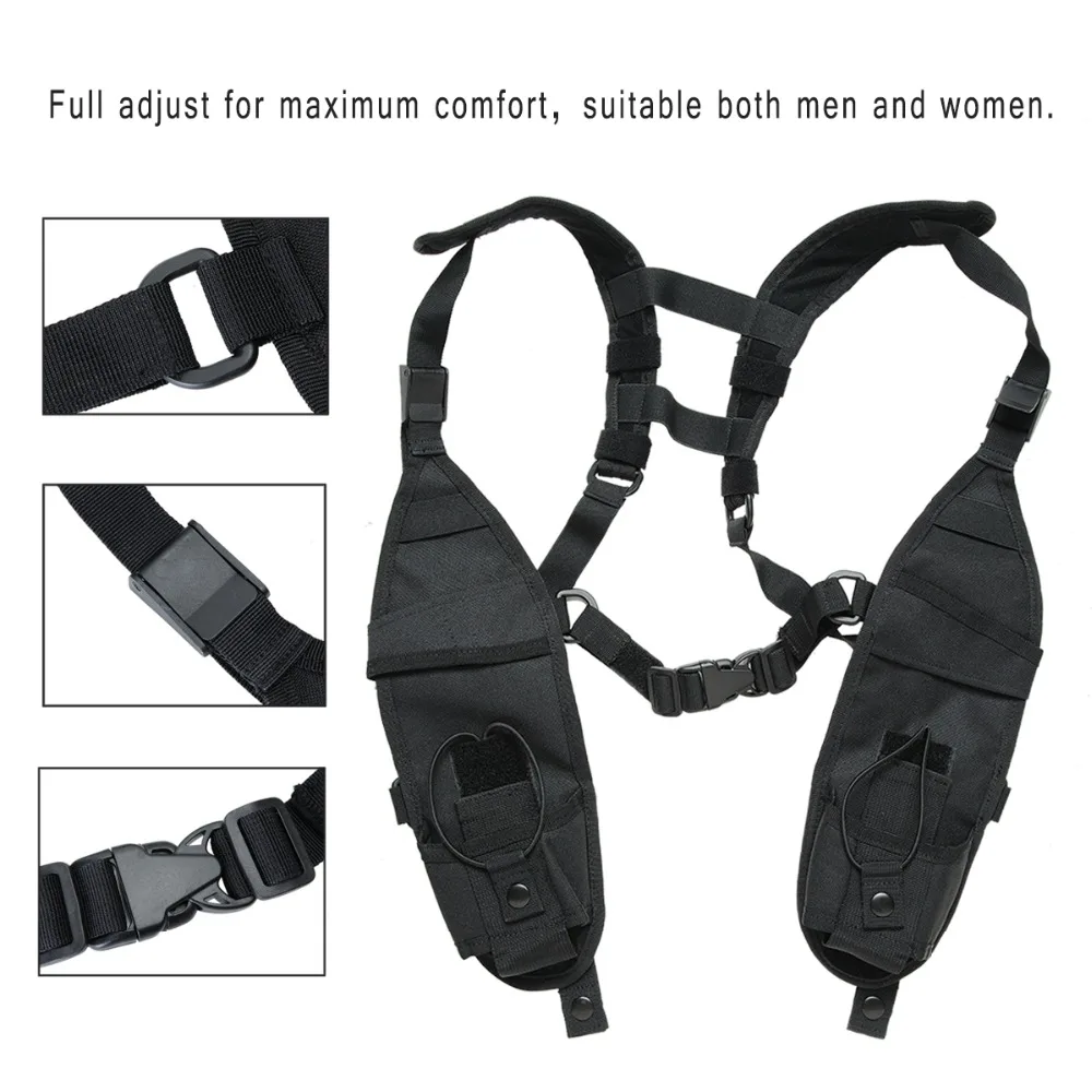 Nylon Two Way Radio Pouch Chest Front Pack Pocket Walkie Talkie Harness Vest Bag Holder Carry Case for Baofeng UV-5R UV-82 Radio